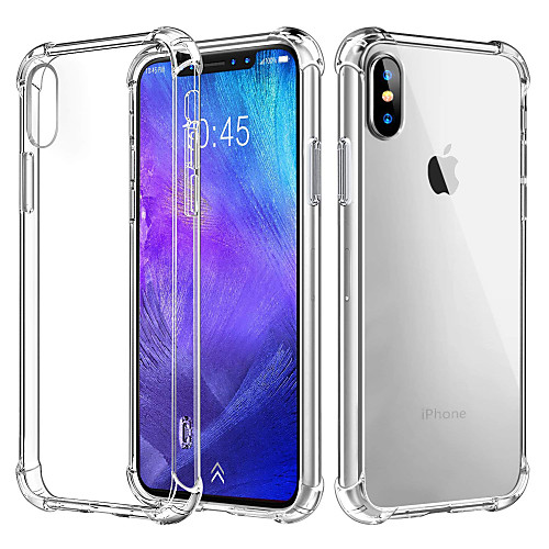 

Case For Apple iPhone XS / iPhone XR / iPhone XS Max Shockproof / Transparent Back Cover Solid Colored Soft TPU