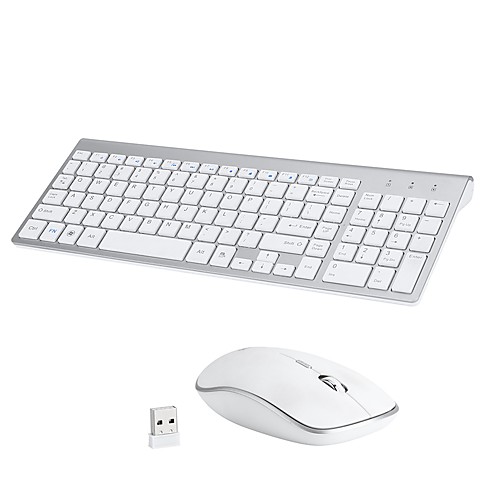 

MODAO E1808 Wireless 2.4GHz Mouse Keyboard Combo Portable / DPI Adjustable Office Keyboard / Membrane Keyboard Quiet Office Mouse 800/1200/1600 dpi