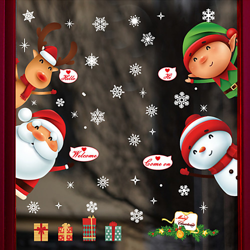 

Christmas 60 cm 90 cm Window Sticker / Adorable / Funny Bedroom / Living Room PVC(PolyVinyl Chloride)