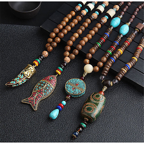 

Women's Pendant Necklace Statement Necklace Necklace Long Beads Animal Ladies Fashion Boho Ancient Rome Resin Copper Alloy Gold Silver Red / Blue 80 cm Necklace Jewelry 1pc For Daily Street