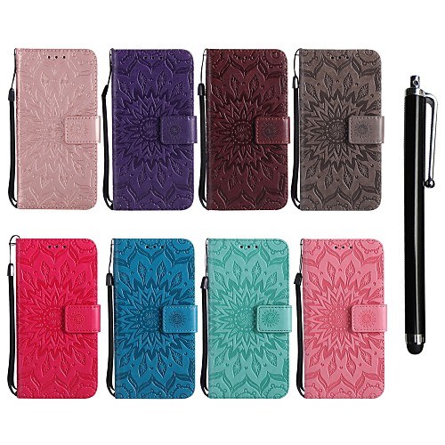 

Кейс для Назначение SSamsung Galaxy Note 9 / Note 8 Кошелек / Бумажник для карт / со стендом Чехол Цветы Твердый Кожа PU для Note 9 / Note 8 / Note 5