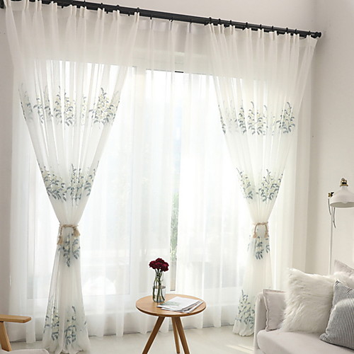 

Modern Sheer Curtains Shades Two Panels Sheer
