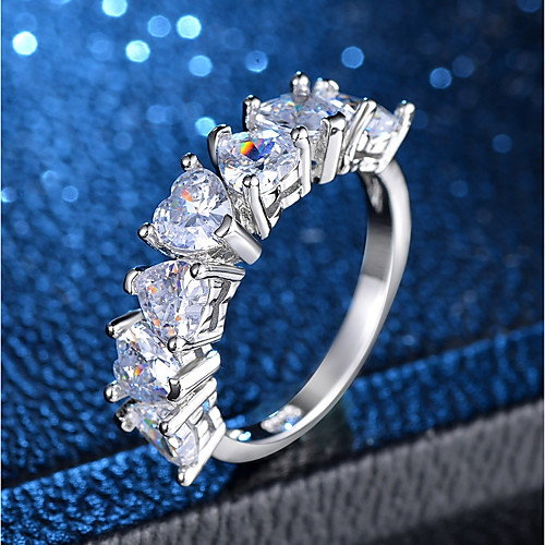 

Band Ring Classic Silver Copper Platinum Plated Imitation Diamond Heart Love Ladies Romantic Classic 1pc 6 7 8 9 10 / Women's