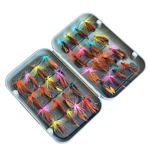 

32 pcs Flies Fishing Lures Flies Handmade Easy to Carry Floating Bass Trout Pike Sea Fishing Fly Fishing Bait Casting Metal ABS / Ice Fishing / Spinning / Jigging Fishing / Freshwater Fishing
