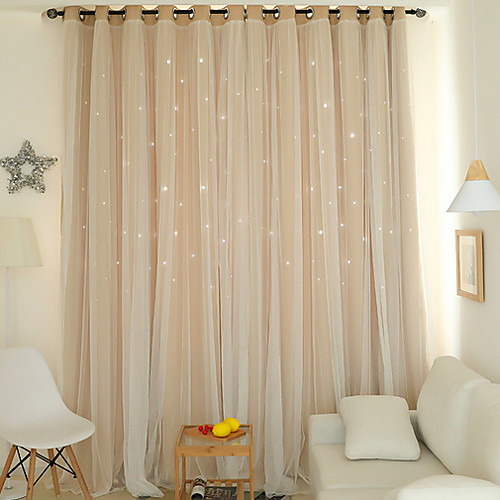 

Window Curtain With Sheer Drapes Window Treatment Room Darkening Light Blocking Home Decoration Plain Solid Color For Bedroom Living Room Girls'Bedroom