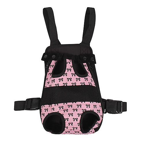 

Dog Cat Carrier Bag Travel Backpack Portable Casual / Daily Bowknot Fabric Black Pink