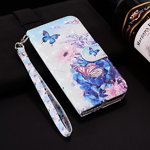 

Case For Samsung Galaxy J8 (2018) / J7 (2017) / J7 (2018) Wallet / Card Holder / with Stand Full Body Cases Butterfly Hard PU Leather