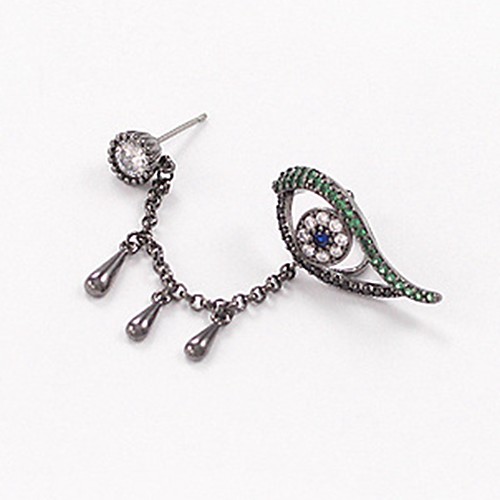 

Women's Stud Earrings Clip on Earring Classic cuff Eyes Ladies Unique Design Elegant Rhinestone Earrings Jewelry Silver For Daily 1pc