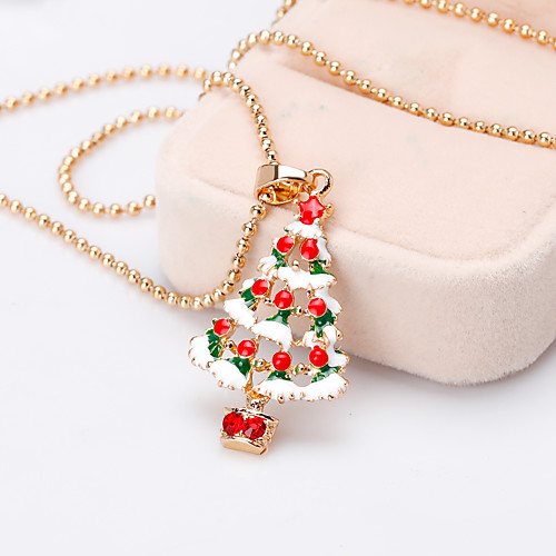 

Women's Girls' Charm Necklace Classic Precious Christmas Tree Fashion Gold Plated Chrome Rainbow 45 cm Necklace Jewelry 1pc For Christmas Halloween Party Evening Gift Festival