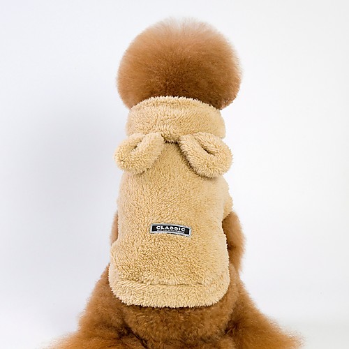 

Dog Cat Sweater Hoodie Sweatshirt Solid Colored Casual / Daily Warm Ups Winter Dog Clothes Puppy Clothes Dog Outfits Pink Brown Gray Costume for Girl and Boy Dog Velour Corduroy S M L XL XXL