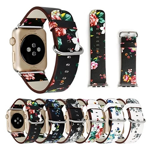 

Floral Smartwatch Band for Apple Watch Series 5/4/3/2/1 Classic Buckle PU iwatch Strap