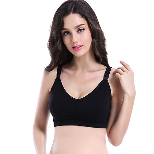

Women's Maternity Bra Push-up Seamless Wireless Backless 3/4 Cup Solid Colored Daily Purple