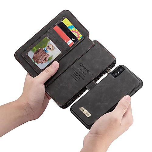 

CaseMe Case For Apple iPhone X Wallet / Card Holder / Flip Full Body Cases Solid Colored Hard PU Leather for iPhone X / iPhone 8 Plus / iPhone 8