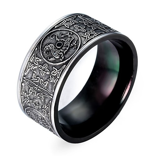 

Ring Classic Silver Titanium Steel Tungsten Steel Totem Series Magic Punk Initial 1pc 8 9 10 11 / Men's