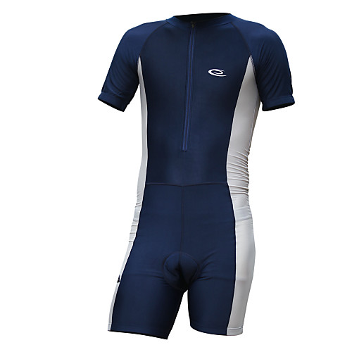 

Men's Short Sleeve Cycling Jersey with Shorts Summer Spandex Lycra Navy Blue Solid Color Bike Shorts Jersey Clothing Suit 3D Pad Quick Dry Moisture Wicking Breathable Back Pocket Sports Solid Color