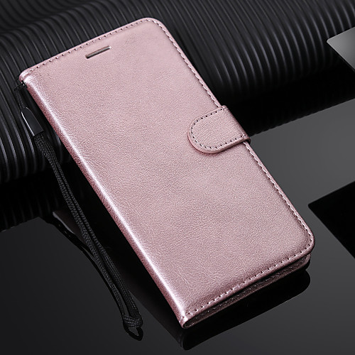 

Phone Case For Samsung Galaxy Full Body Case Leather Wallet Card A6 (2018) A6 (2018) A8 2018 A8 2018 A5(2016) A3(2016) Wallet Card Holder with Stand Solid Color Hard PU Leather