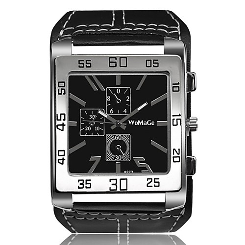 

Men's Wrist Watch Quartz Oversized Leather Black / White / Brown Creative Casual Watch Cool Analog Vintage Bangle - White Black Brown One Year Battery Life / Large Dial