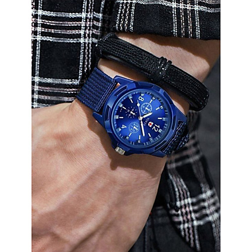 

Men's Sport Watch Aviation Watch Quartz Black / Blue / Green Chronograph Casual Watch Cool Analog Vintage Fashion - Black Green Blue One Year Battery Life