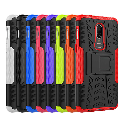 

Case For OnePlus OnePlus 6 / One Plus 5 / OnePlus 5T Shockproof / with Stand Back Cover Tile / Armor Hard PC