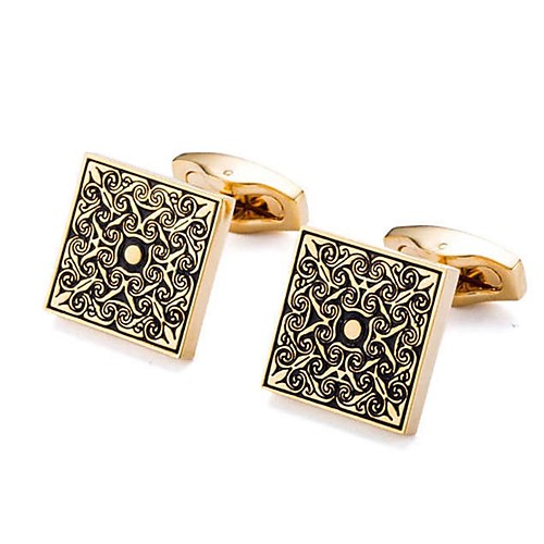 

Cufflinks Flower Classic Brooch Jewelry Golden For Daily Formal