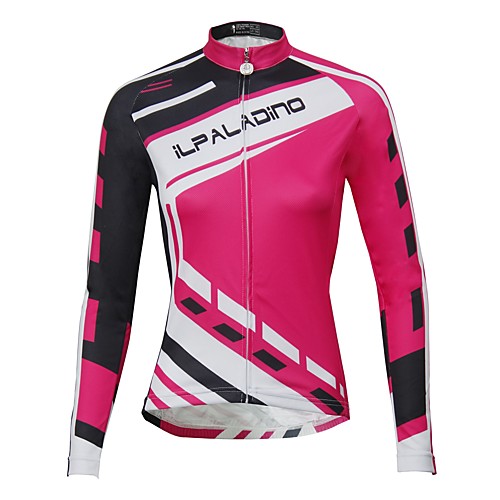 

ILPALADINO Women's Long Sleeve Cycling Jersey Winter Fleece Elastane Fuchsia Bike Jersey Top Mountain Bike MTB Road Bike Cycling Thermal Warm Fleece Lining Ultraviolet Resistant Sports Clothing