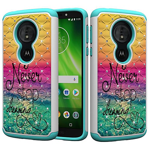 

Case For Motorola MOTO G6 / Moto G6 Play / Moto E5 Play Shockproof / Rhinestone / Pattern Back Cover Word / Phrase / Rhinestone Hard PC