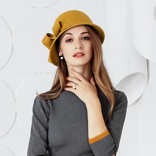 

100% Wool Kentucky Derby Hat / Hats with Bowknot 1pc Casual / Daily Wear Headpiece