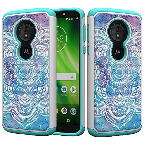 

Case For Motorola MOTO G6 / Moto G6 Play / Moto E5 Play Shockproof / Rhinestone / Pattern Back Cover Mandala / Rhinestone Hard PC