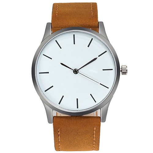 

Men's Wrist Watch Analog Quartz Minimalist Chronograph Creative Casual Watch / One Year / Leather