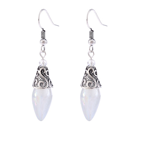 

Women's Moonstone Drop Earrings Dangle Earrings Hanging Earrings Vintage Style Classic Flower Shape Teardrop Ladies Elegant Vintage everyday Sweet Earrings Jewelry Silver For Birthday Date 1 Pair