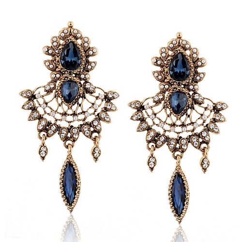 

Women's AAA Cubic Zirconia Drop Earrings 3D Ladies Bohemian Rhinestone Earrings Jewelry Gold For Daily 1 Pair