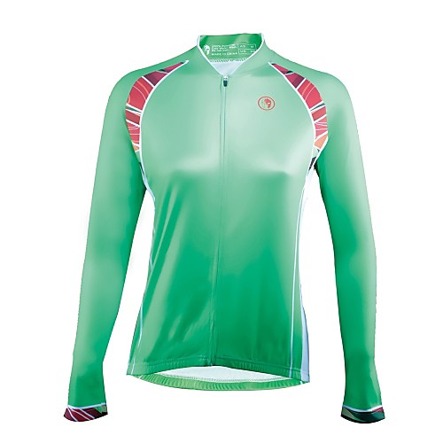 

ILPALADINO Women's Long Sleeve Cycling Jersey Winter Polyester Green Bike Jersey Top Mountain Bike MTB Road Bike Cycling Ultraviolet Resistant Moisture Wicking Breathable Sports Clothing Apparel