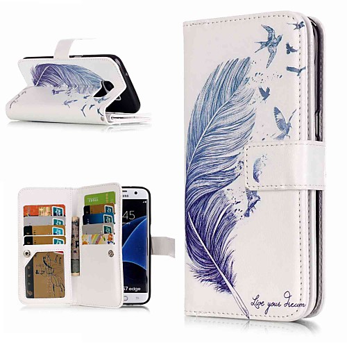 

Case For Samsung Galaxy S9 / S9 Plus / S8 Plus Wallet / Card Holder / with Stand Full Body Cases Feathers Hard PU Leather