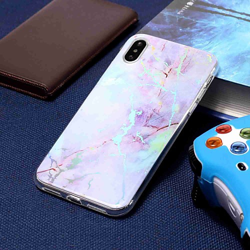 

Case For Apple iPhone XS / iPhone XR / iPhone XS Max Plating / Pattern Back Cover Marble Soft TPU