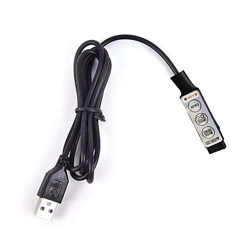 

DC5V RGB Led Controller Mini 3 Keys with USB 5V Connector to Control RGB 4pin LED Strip Light SMD5050 3528