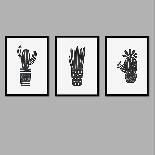 

3 Panel Wall Art Canvas Prints Painting Artwork Picture Plant Cactus Sketch Home Decoration Décor Stretched Frame Ready to Hang