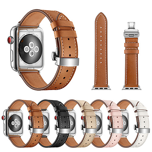 

Ремешок для часов для Apple Watch Series 4/3/2/1 Apple Бабочка Пряжка Натуральная кожа Повязка на запястье
