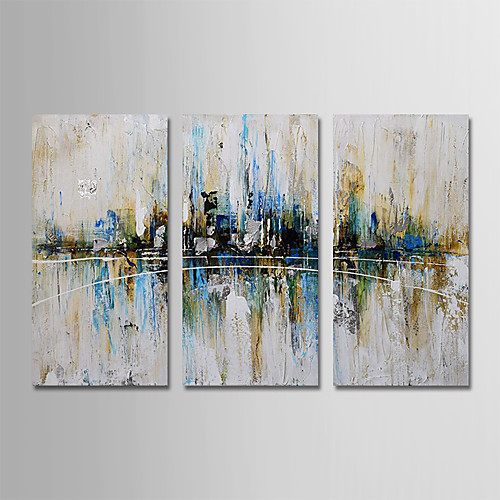 

Oil Painting Hand Painted Vertical Abstract Modern Stretched Canvas / Three Panels