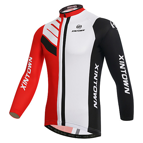 

XINTOWN Men's Long Sleeve Cycling Jersey Winter Summer Elastane White Bike Jersey Top Mountain Bike MTB Road Bike Cycling Ultraviolet Resistant Quick Dry Breathable Sports Clothing Apparel / Stretchy