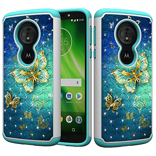 

Case For Motorola MOTO G6 / Moto G6 Play / Moto E5 Play Shockproof / Rhinestone / Pattern Back Cover Butterfly / Rhinestone Hard PC