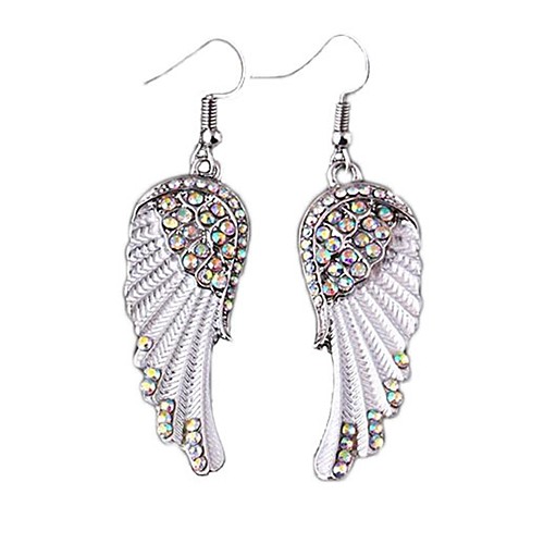 

Women's Drop Earrings 3D Wings Harry Gold Ladies Stylish Classic Grayson Dolan Rhinestone Earrings Jewelry White / Light Pink For Daily 1 Pair