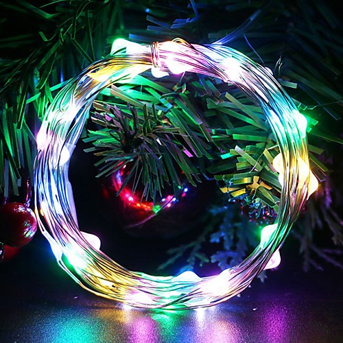 

3m String Lights 30 LEDs Warm White Multi Color Decorative Wedding AA Batteries Powered 10pcs