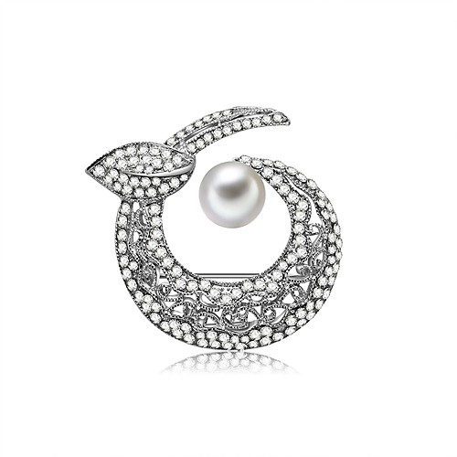 

Women's Freshwater Pearl Brooches Wheat Ladies Sweet Elegant British Brooch Jewelry Silver For Party Ceremony