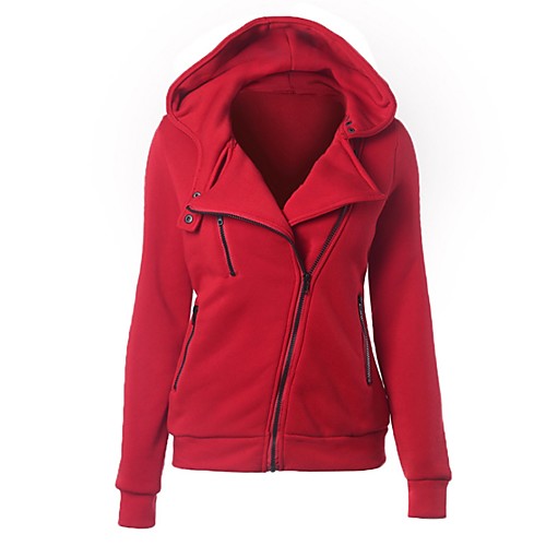 

Women's Hoodie Jacket Solid Colored Zip Up Daily Basic Streetwear Hoodies Sweatshirts Cotton Slim Oversized Royal Blue White Light gray