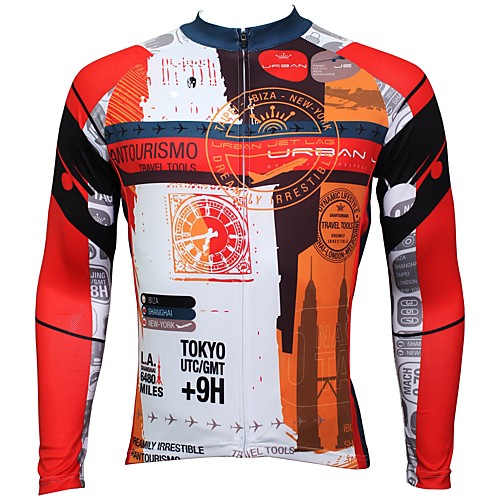 

ILPALADINO Men's Long Sleeve Cycling Jersey Winter Fleece Elastane Orange Bike Jersey Top Mountain Bike MTB Road Bike Cycling Thermal Warm Fleece Lining Ultraviolet Resistant Sports Clothing Apparel