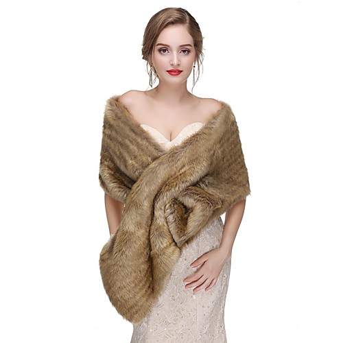 

Sleeveless Shawls Faux Fur Wedding / Party / Evening Women's Wrap With Solid / Fur