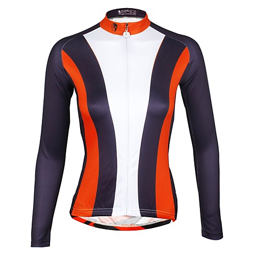 

ILPALADINO Women's Long Sleeve Cycling Jersey Winter Fleece Elastane White Bike Jersey Top Mountain Bike MTB Road Bike Cycling Thermal Warm Fleece Lining Ultraviolet Resistant Sports Clothing Apparel