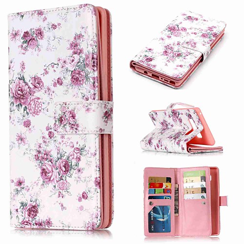 

Case For Samsung Galaxy Note 9 / Note 8 / Note 5 Wallet / Card Holder / with Stand Full Body Cases Flower Hard PU Leather