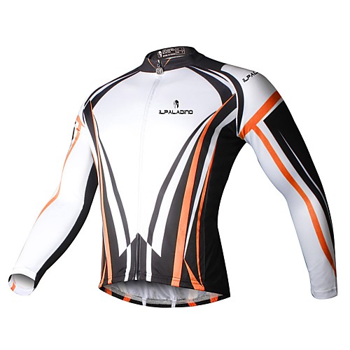 

ILPALADINO Men's Long Sleeve Cycling Jersey Winter Fleece Elastane White Bike Jersey Top Mountain Bike MTB Road Bike Cycling Thermal Warm Fleece Lining Ultraviolet Resistant Sports Clothing Apparel