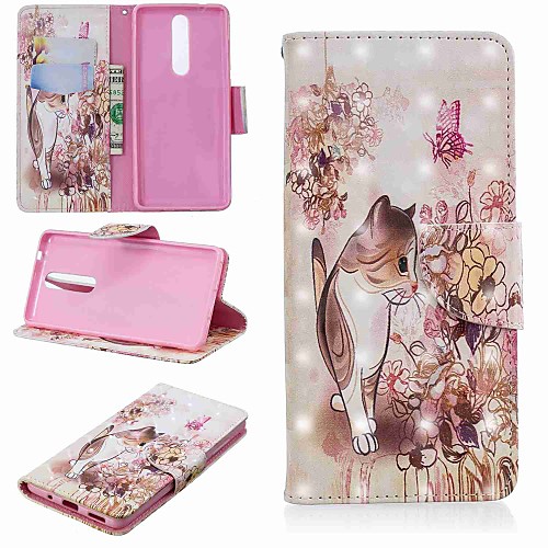 

Case For Nokia Nokia 5.1 / Nokia 3.1 / Nokia 2.1 Wallet / Card Holder / with Stand Full Body Cases Cat Hard PU Leather